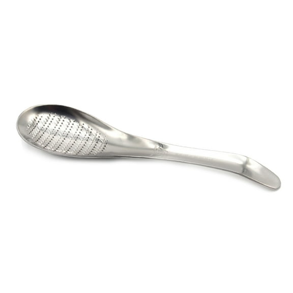 Farfi Stainless Steel Ginger Garlic Grater Crusher Spoon Tray Grinding Kitchen Tool (Spoon Shape)
