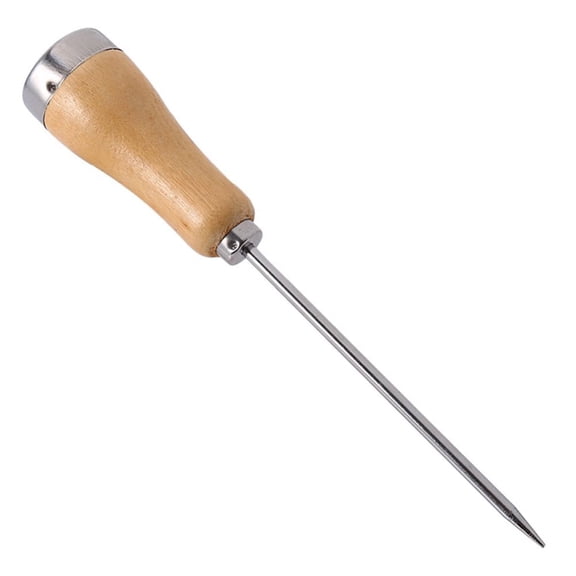 Stainless Steel Ice Pick Punch Crusher Icing Breaker Wooden Handle Kitchen Tool (1pc)