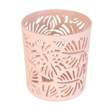 Farfi Stationery Pencil Holder Hollow Cosmetics Storage Box Desktop Room Decoration (Pink)