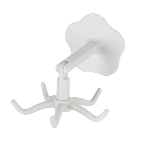 Farfi Storage Hook 360-degree Rotation Quick Drying PP Under Cabinet Utensil Holder Hanger Home Supplies (White)