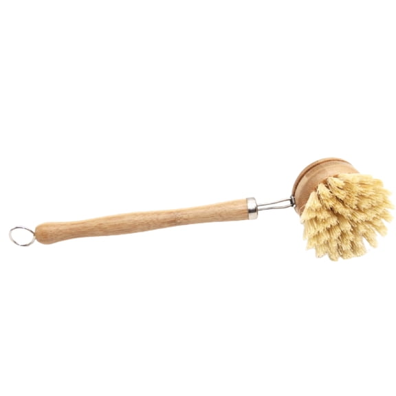 Farfi Stove Washing Brush Decontamination Rich Foam Bamboo Multipurpose Kitchen Scrub Brush for Home (Wooden Color)