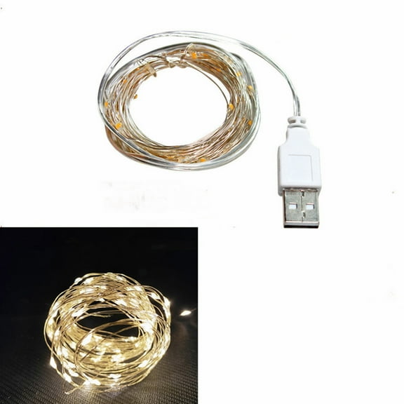 Farfi String Light Safe Waterproof Copper Wire Fairy Lights for Christmas Decor (Warm White,200cm without Remote Control)