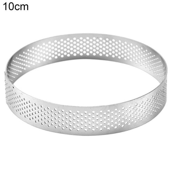Farfi Tart Circle Mold Corrosion Resistance Hollow-out design Reusable French Mousse Cake Baking Ring for Dessert (Round,10cm)