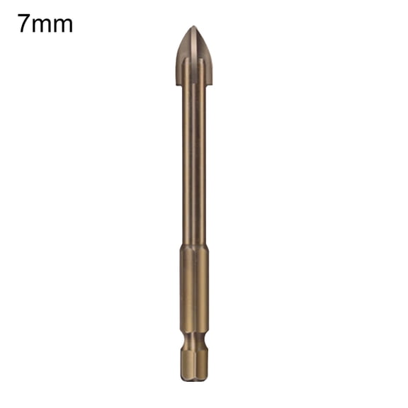 Farfi Universal Triangle Drill Bit High Hardness Anti-rust Low Resistance Cross Drill Bit for Ceramic Tile (7mm)