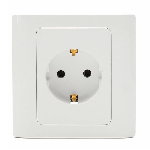 Farfi Useful EU German Standard 250V 16A 1 Gang Power Outlet Single Plug Wall Socket