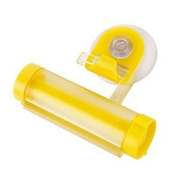 Farfi Useful Plastic Rolling Tube Squeezer Toothpaste Easy Dispenser Bathroom Holder (Yellow)