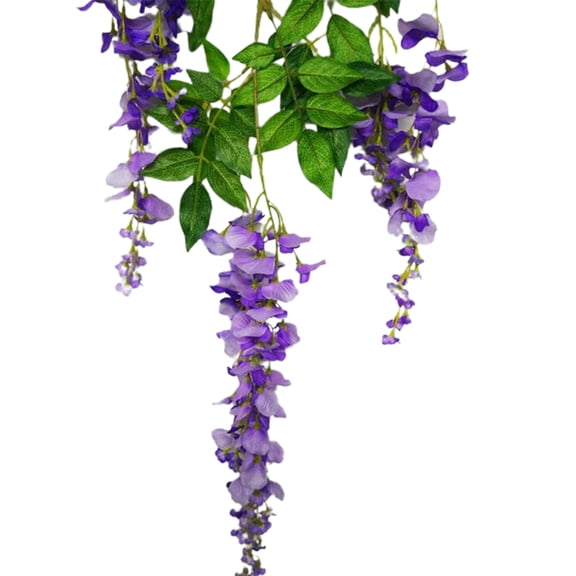 Farfi Vine Wisteria Artificial Flowers Wedding Arch Gazebo Decoration Home Garland (Light Purple)
