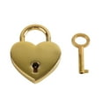 thumbnail image 1 of Farfi Vintage Heart Shape Mini Padlock Bag Travel Suitcase Luggage Box Case Key Lock (Golden), 1 of 13