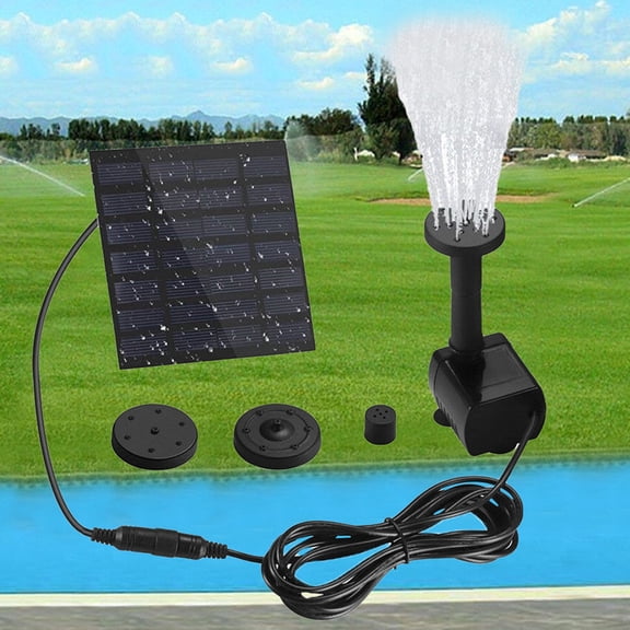 Farfi Water Pump Solar Fountain Solar Powered DC Brushless Bird Bath Pool for Garden Pond
