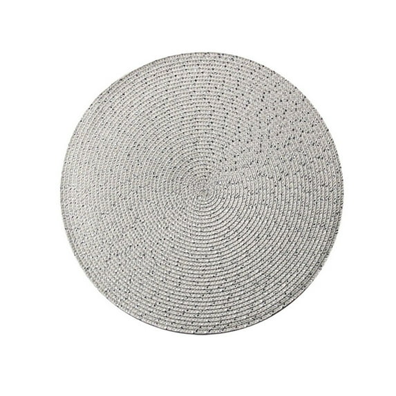 Farfi Waterproof Round Woven Placemat Dining Table Mat Kitchen Decoration for Home (Grey,30cm)