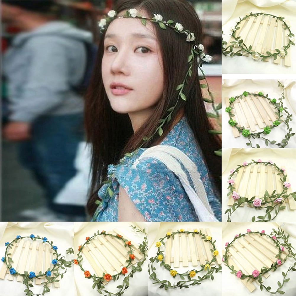 Farfi Wedding Bridesmaid Boho Floral Flower Festival Forehead Headband ...