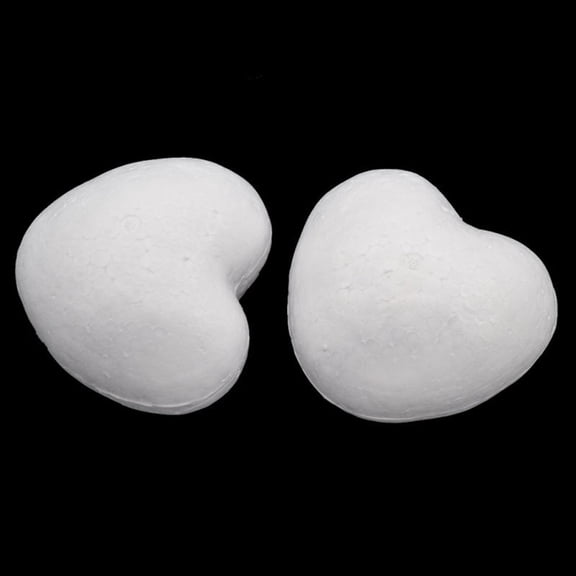 Farfi White Foam Polystyrene Modelling DIY Craft Heart Shape Party Decor (9 5cm(2Pcs))