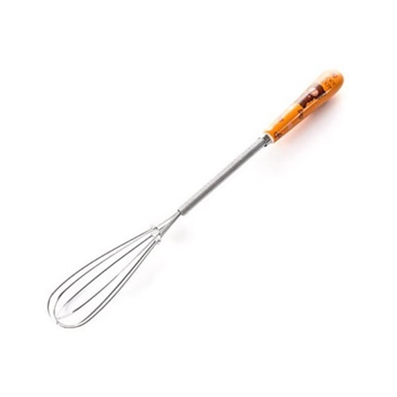 Farfi Wire Whisks Manual Clean Easily Stainless Steel Manual Mini Agitator Kitchen Egg Mixer for Kitchen (Orange)
