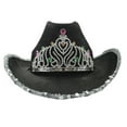 thumbnail image 1 of Farfi Women Cowboy Hat Rhinestones Inlay Crown Shiny Sequined Hat Brim Western-Themed Night Party Ladies Fancy Dress Festival Cowboy Costume Accessories (Black), 1 of 13