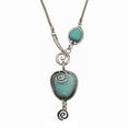 thumbnail image 1 of Farfi Women\'s Vintage Charm Heart Bib Collar Statement Pendant Turquoise Necklace, 1 of 6