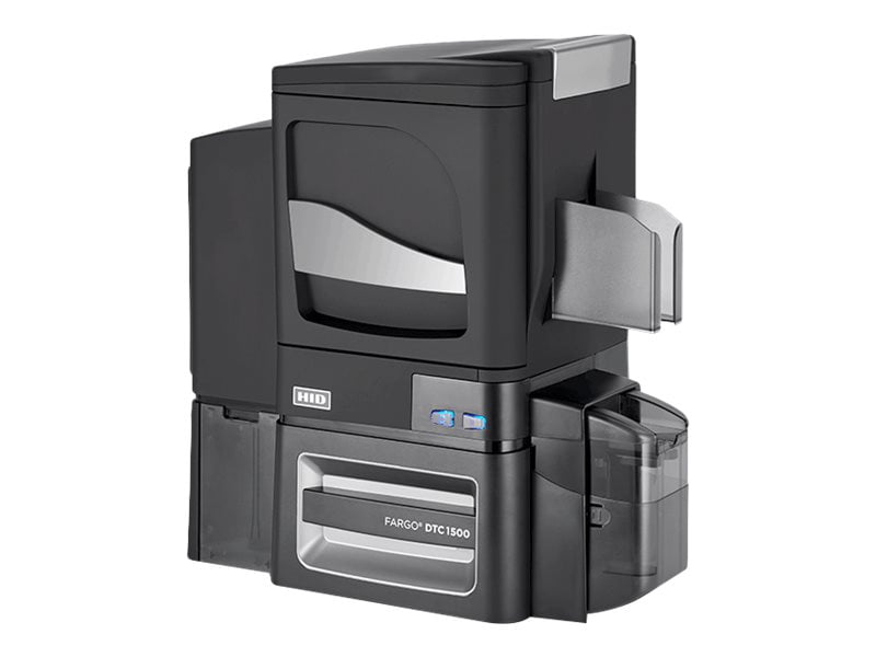 Fargo DTC 1500 - Plastic card printer - color - Duplex - dye sublimation/thermal resin - - 300 dpi - up to 600 cards/hour (mono) / up to 225 cards/hour (color) - capacity: 100 cards - USB 2.0, LAN