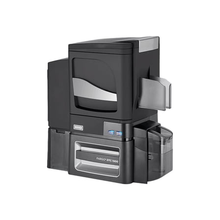 Fargo DTC 1500 - Plastic card printer - color - Duplex - dye sublimation/thermal resin - - 300 dpi - up to 600 cards/hour (mono) / up to 225 cards/hour (color) - capacity: 100 cards - USB 2.0, LAN