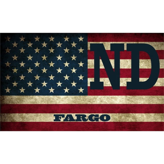 Fargo ND North Dakota Cass County Vintage US Flag Decal Bumper Sticker 3M Vinyl 3" x 5"