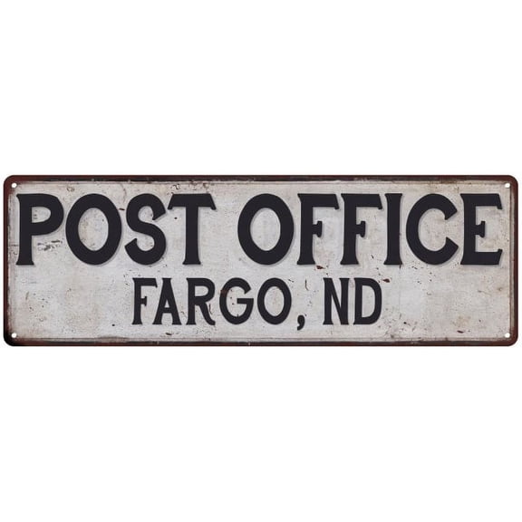 Fargo, Nd Post Office Metal Sign Vintage 6x18 106180011221