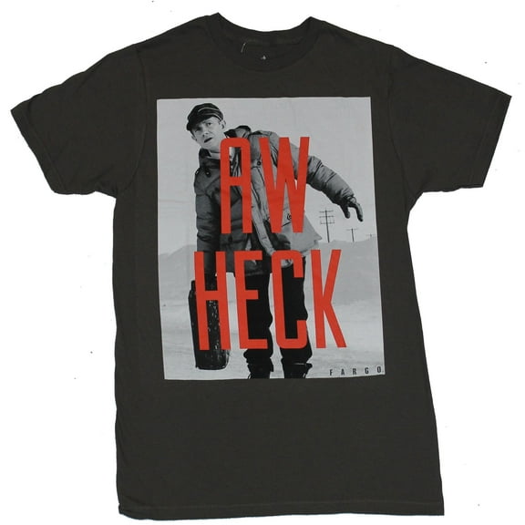 Fargo (TV Show) Mens T-Shirt - Aw Heck Over Photo of Lester Nygaard (X-Small)