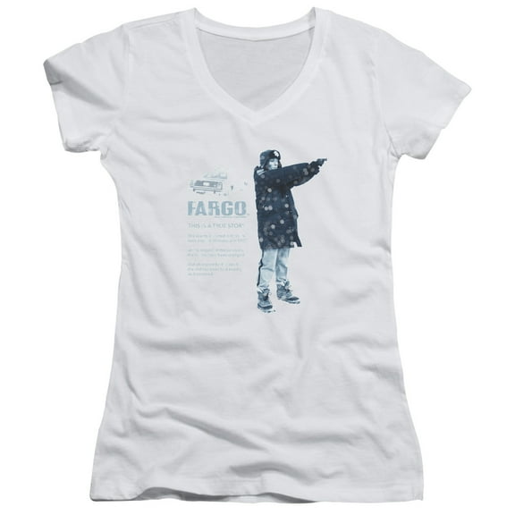 Fargo This Is A True Story Junior Women's V-Neck T-Shirt White