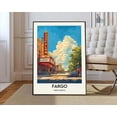 thumbnail image 1 of Fargo Travel Poster, Fargo Wall Art, Fargo Poster Print, Fargo Photo, Fargo Decor, North Dakota, USA, Stretched Canvas 8x10in, 1 of 4