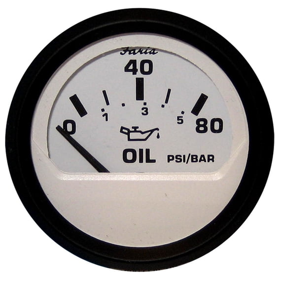 Faria 12902 Euro Oil Pressure Gauge (80 PSI) - 2", White