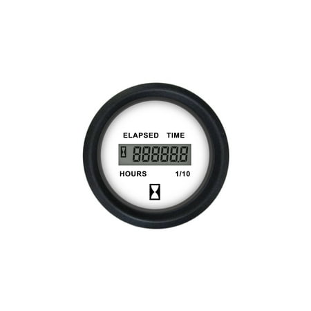 Faria 12913 Euro Digital Hourmeter (12-32 VDC) - 2", White