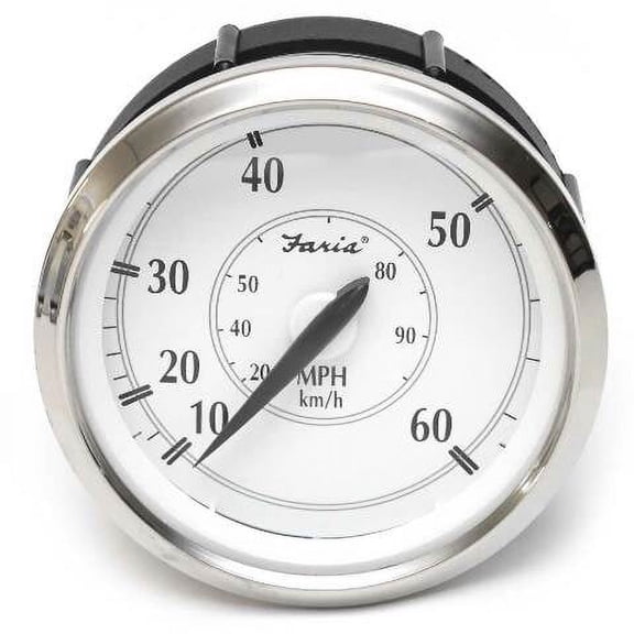 Faria Beede Boat Speedometer Gauge SE9902B | Newport Silver 3 1/4 Inch