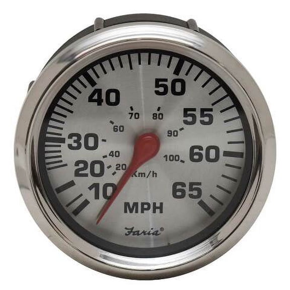 Faria Beede Boat Speedometer Gauge SEK639A | 3 1/4 Inch Spun Silver