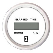 Faria 13130 Dress Hourmeter Digital 12-32 VDC - White, 2"