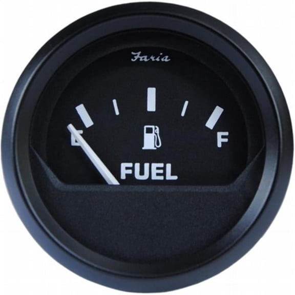 Faria Beede Instruments 2 in. Euro Black Fuel Level Gauge