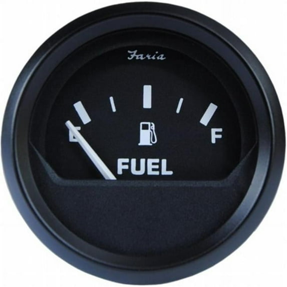 Faria Beede Instruments 2 in. Euro Black Fuel Level Gauge