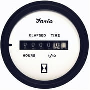 Faria Beede Instruments 2 in. Euro White Hourmeter 10,000 Hours 12-32 VDC