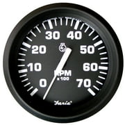 FARIA EURO BLACK 4 TACHOMETER 7000 RPM GAS ALL OUTBOARD
