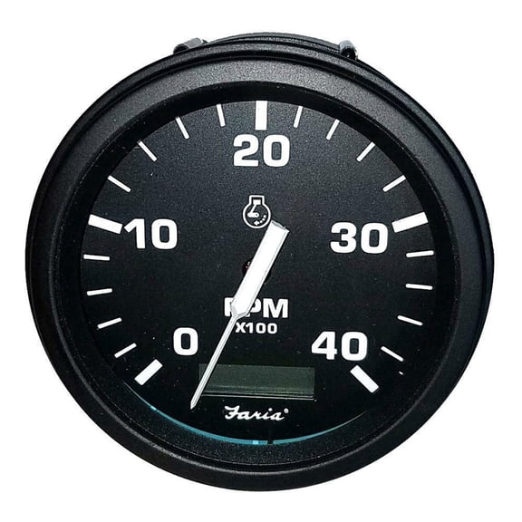Faria Beede Instruments 32834 4 in. Euro Tachometer with Hourmeter 4000 RPM