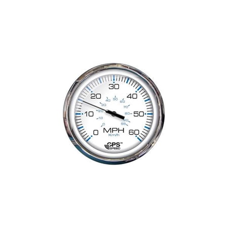 Faria 33861 Chesapeake Stainless Steel Speedometer (60 MPH) Studded - 5", White