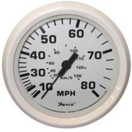 FARIA DRESS WHITE 4" SPEEDOMETER 55MPH MECHANICAL