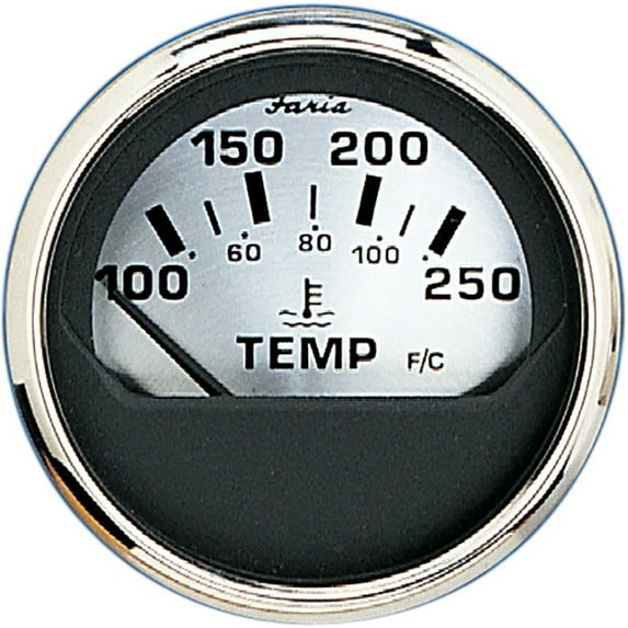 Faria 16004 Spun Silver Water Temperature Gauge