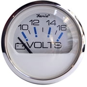 Faria Chesapeake White SS 2 Voltmeter 10-16 VDC