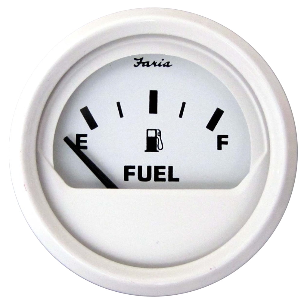 FARIA DRESS WHITE 2" FUEL LEVEL GAUGE (E-1/2-F)