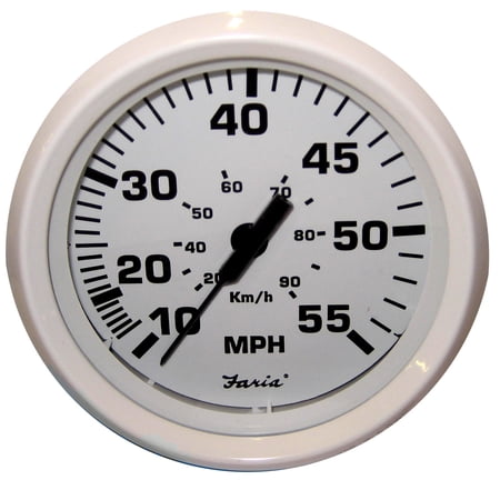 FARIA DRESS WHITE 4" SPEEDOMETER 55MPH MECHANICAL