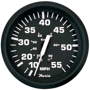 Faria Beede Instruments - Faria Euro Black 4 Speedometer - 55MPH Mechanical