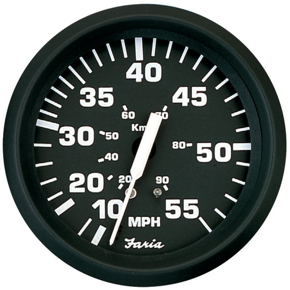Faria Beede Instruments - Faria Euro Black 4" Speedometer - 55MPH (Mechanical)