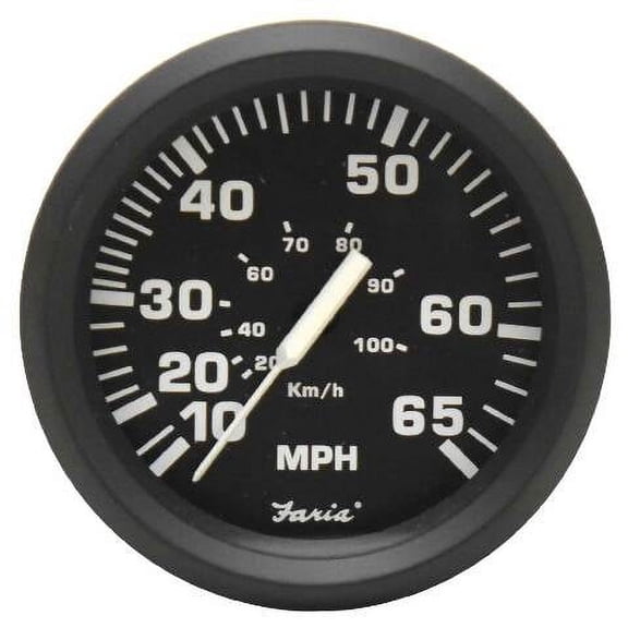 Faria Boat 65 MPH Speedometer Gauge SE9785B | 3 1/4 Inch Euro Black