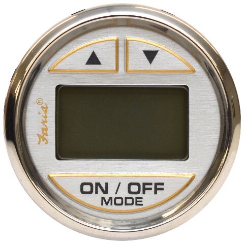 Faria Boat Depth Sounder Gauge DS0131A | 2 Inch Kronos Silver Series