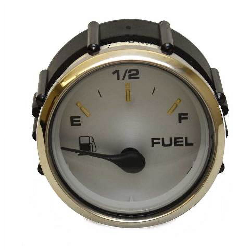 Kronos 2" Stainless Steel Fuel Level Gauge with Gold Graphics