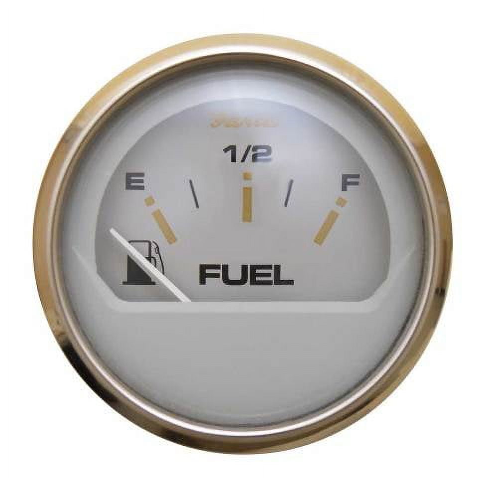 Kronos 2" Stainless Steel Fuel Level Gauge with Gold Graphics