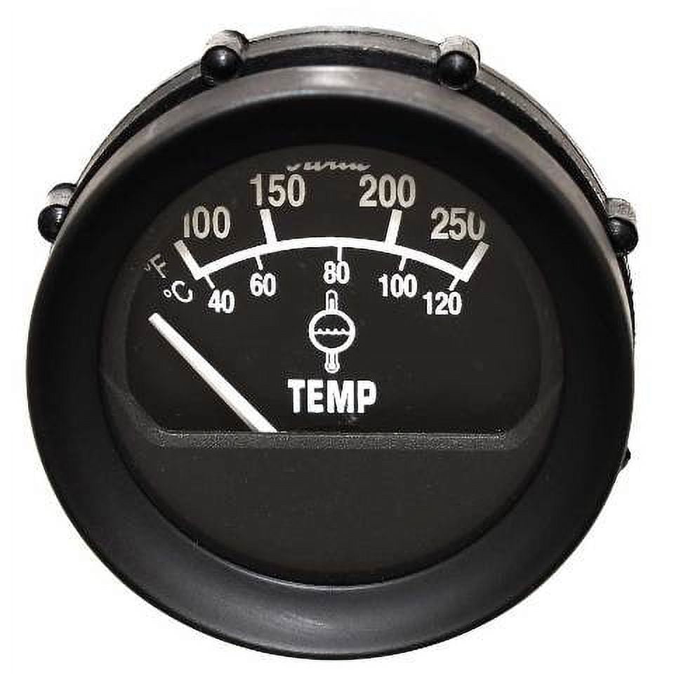 Faria Boat Marine Temperature Gauge GP0489A Euro Black / Black 2 Inch