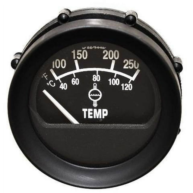 Faria Boat Marine Temperature Gauge GP0489A Euro Black / Black 2 Inch